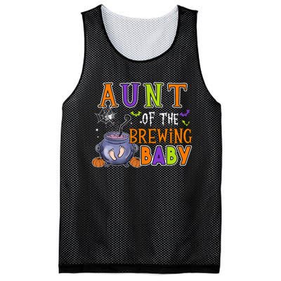 Aunt Of Brewing Baby Halloween Theme Baby Shower Spooky Mesh Reversible Basketball Jersey Tank