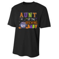 Aunt Of Brewing Baby Halloween Theme Baby Shower Spooky Performance Sprint T-Shirt