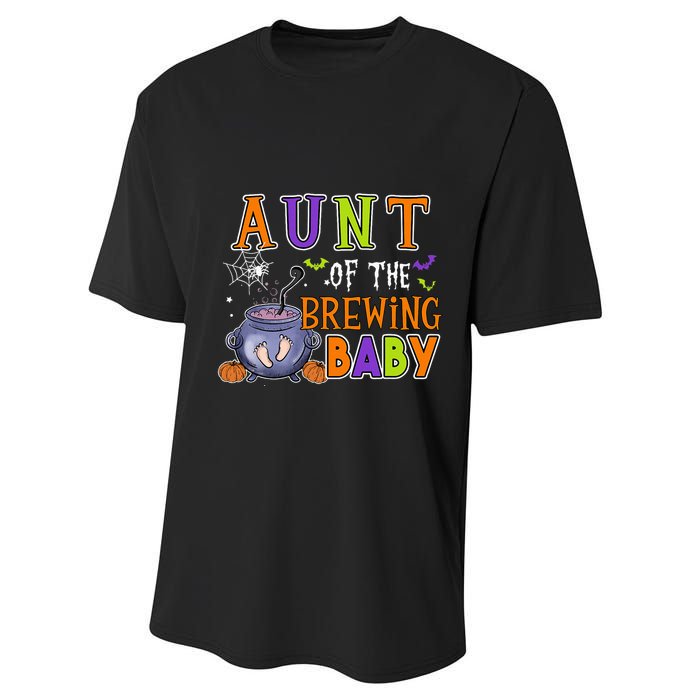 Aunt Of Brewing Baby Halloween Theme Baby Shower Spooky Performance Sprint T-Shirt