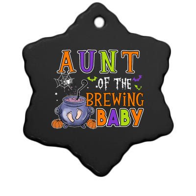 Aunt Of Brewing Baby Halloween Theme Baby Shower Spooky Ceramic Star Ornament