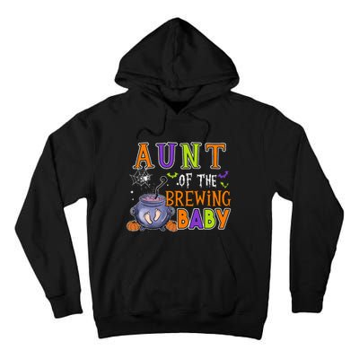 Aunt Of Brewing Baby Halloween Theme Baby Shower Spooky Tall Hoodie