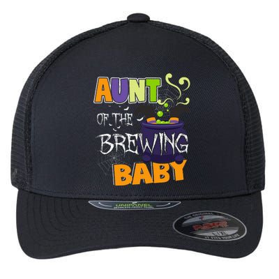 Aunt Of Brewing Baby Halloween Theme Baby Flexfit Unipanel Trucker Cap