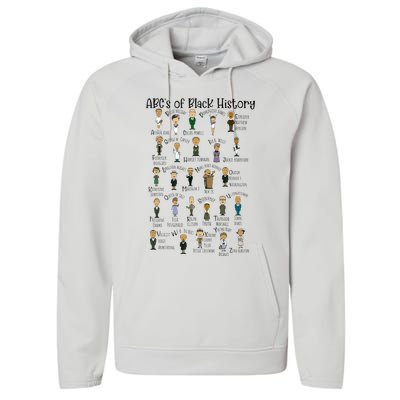 Abcs Of Black History Month Pride For Women Teacher Gift Performance Fleece Hoodie