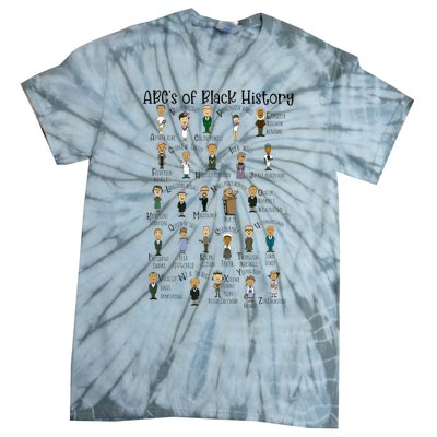 Abcs Of Black History Month Pride For Women Teacher Gift Tie-Dye T-Shirt