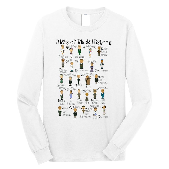 Abcs Of Black History Month Pride For Women Teacher Gift Long Sleeve Shirt