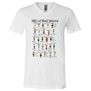 Abcs Of Black History Month Pride For Women Teacher Gift V-Neck T-Shirt