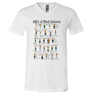 Abcs Of Black History Month Pride For Women Teacher Gift V-Neck T-Shirt