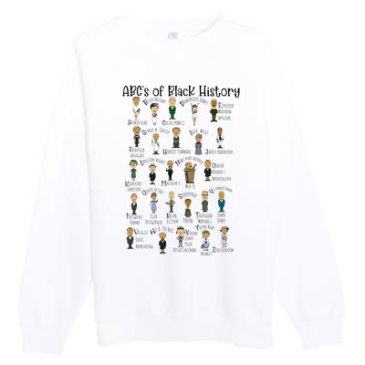 Abcs Of Black History Month Pride For Women Teacher Gift Premium Crewneck Sweatshirt