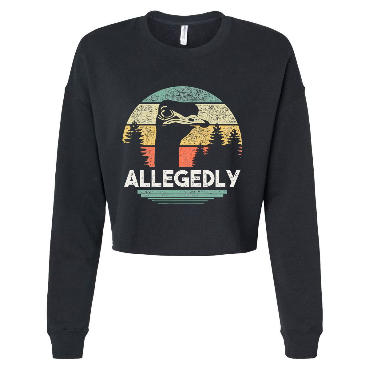 Allegedly Ostrich Bird Lover Cropped Pullover Crew