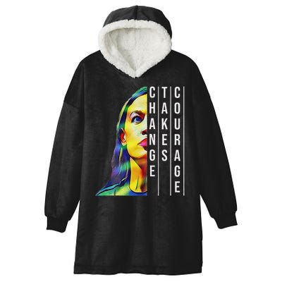 Alexandria Ocasio Cortez Aoc Feminist Political Hooded Wearable Blanket