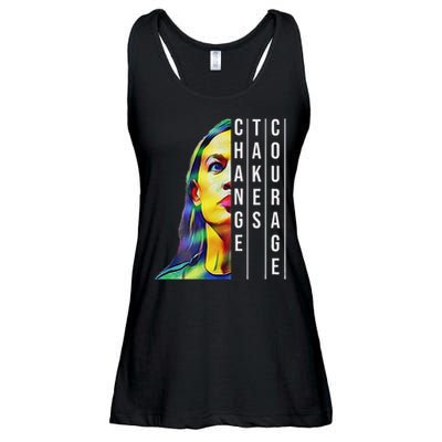 Alexandria Ocasio Cortez Aoc Feminist Political Ladies Essential Flowy Tank