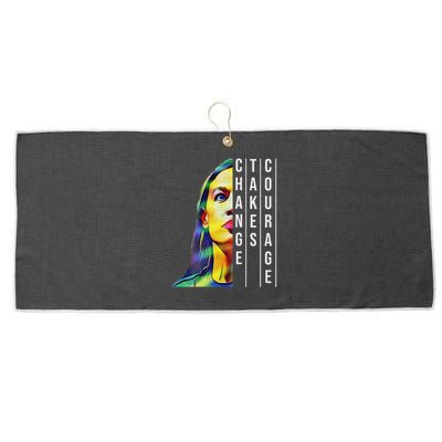 Alexandria Ocasio Cortez Aoc Feminist Political Large Microfiber Waffle Golf Towel