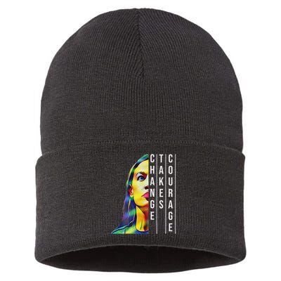 Alexandria Ocasio Cortez Aoc Feminist Political Sustainable Knit Beanie
