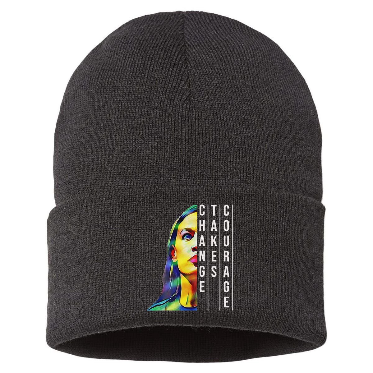 Alexandria Ocasio Cortez Aoc Feminist Political Sustainable Knit Beanie