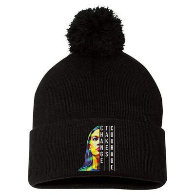 Alexandria Ocasio Cortez Aoc Feminist Political Pom Pom 12in Knit Beanie