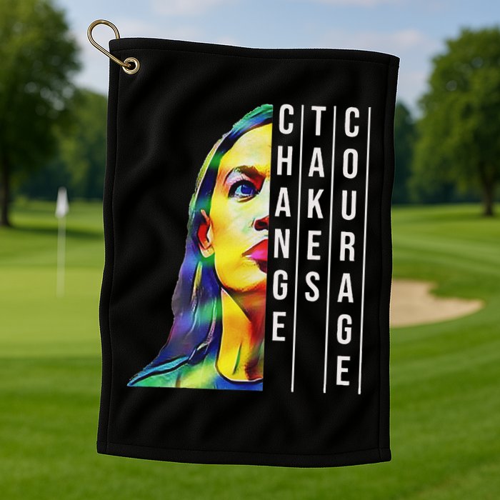 Alexandria Ocasio Cortez Aoc Feminist Political Golf Towel