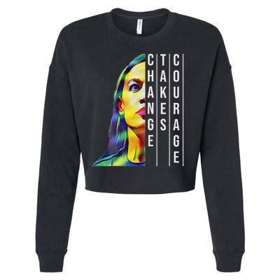 Alexandria Ocasio Cortez Aoc Feminist Political Cropped Pullover Crew
