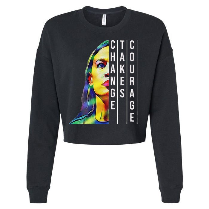 Alexandria Ocasio Cortez Aoc Feminist Political Cropped Pullover Crew