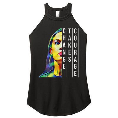 Alexandria Ocasio Cortez Aoc Feminist Political Women's Perfect Tri Rocker Tank