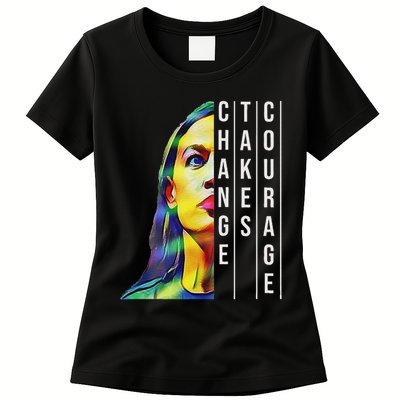 Alexandria Ocasio Cortez Aoc Feminist Political Womens T-Shirt
