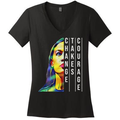 Alexandria Ocasio Cortez Aoc Feminist Political Women's V-Neck T-Shirt