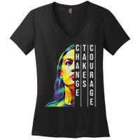 Alexandria Ocasio Cortez Aoc Feminist Political Women's V-Neck T-Shirt