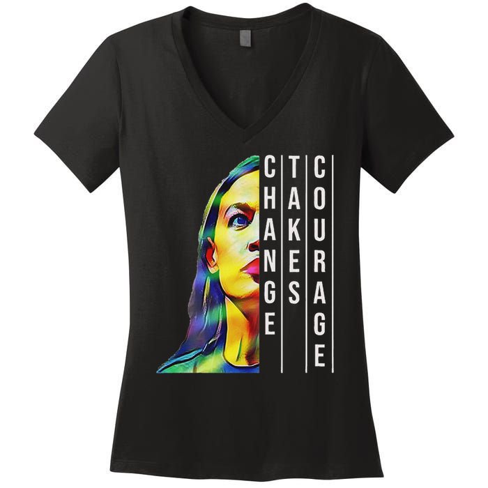 Alexandria Ocasio Cortez Aoc Feminist Political Women's V-Neck T-Shirt