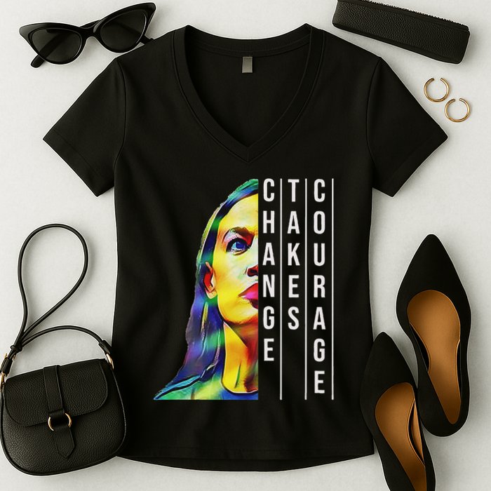Alexandria Ocasio Cortez Aoc Feminist Political Women's V-Neck T-Shirt