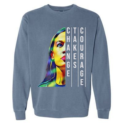 Alexandria Ocasio Cortez Aoc Feminist Political Garment-Dyed Sweatshirt