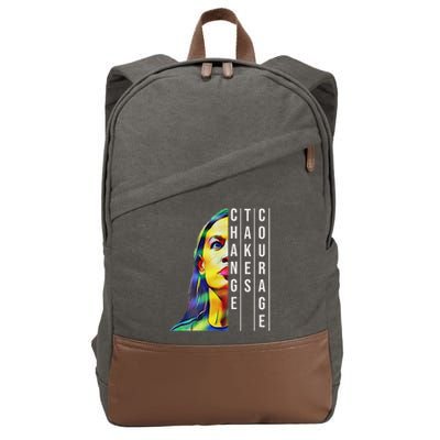 Alexandria Ocasio Cortez Aoc Feminist Political Cotton Canvas Backpack