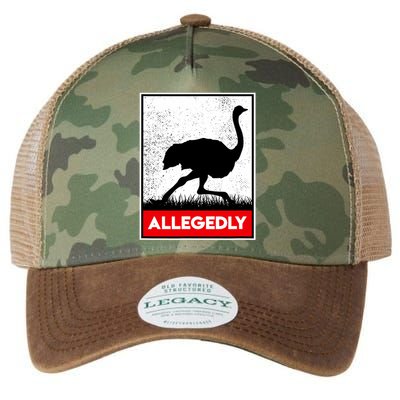 Allegedly Ostrich Co. Allegedly Ostrich Funny Flightless Bird Unisex Black Legacy Tie Dye Trucker Hat