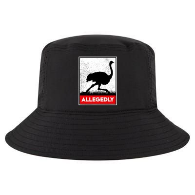 Allegedly Ostrich Co. Allegedly Ostrich Funny Flightless Bird Unisex Black Cool Comfort Performance Bucket Hat