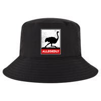 Allegedly Ostrich Co. Allegedly Ostrich Funny Flightless Bird Unisex Black Cool Comfort Performance Bucket Hat