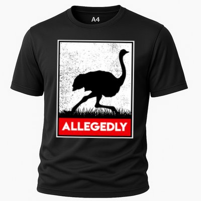 Allegedly Ostrich Co. Allegedly Ostrich Funny Flightless Bird Unisex Black Performance Shirt