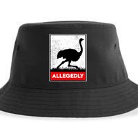 Allegedly Ostrich Co. Allegedly Ostrich Funny Flightless Bird Unisex Black Sustainable Bucket Hat