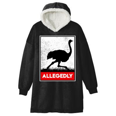 Allegedly Ostrich Co. Allegedly Ostrich Funny Flightless Bird Unisex Black Hooded Wearable Blanket