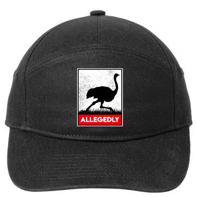 Allegedly Ostrich Co. Allegedly Ostrich Funny Flightless Bird Unisex Black 7-Panel Snapback Hat