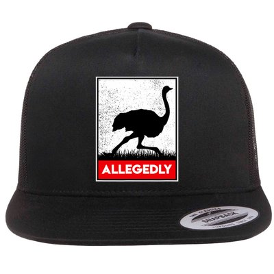 Allegedly Ostrich Co. Allegedly Ostrich Funny Flightless Bird Unisex Black Flatbill Hat