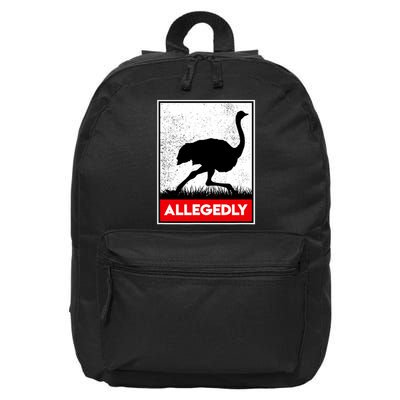 Allegedly Ostrich Co. Allegedly Ostrich Funny Flightless Bird Unisex Black 16 in Basic Backpack