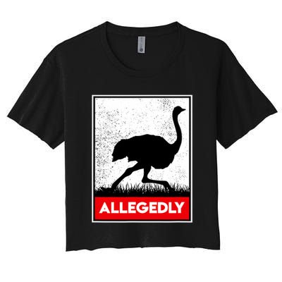 Allegedly Ostrich Co. Allegedly Ostrich Funny Flightless Bird Unisex Black Crop Top