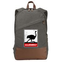 Allegedly Ostrich Co. Allegedly Ostrich Funny Flightless Bird Unisex Black Cotton Canvas Backpack