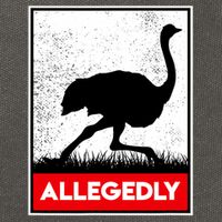 Allegedly Ostrich Co. Allegedly Ostrich Funny Flightless Bird Unisex Black Cotton Canvas Backpack
