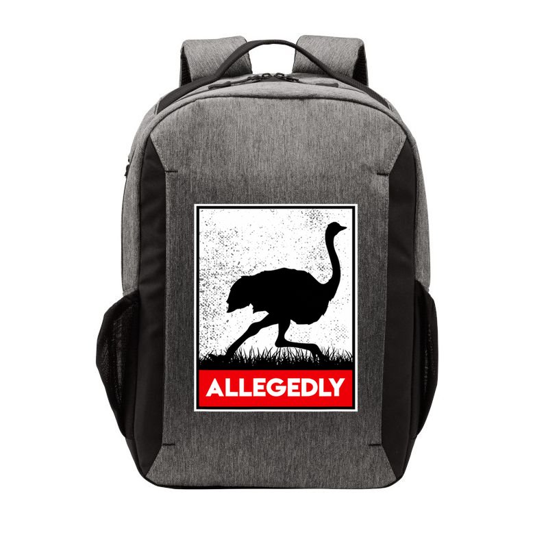 Allegedly Ostrich Co. Allegedly Ostrich Funny Flightless Bird Unisex Black Vector Backpack