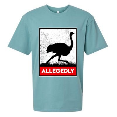 Allegedly Ostrich Co. Allegedly Ostrich Funny Flightless Bird Unisex Black Sueded Cloud Jersey T-Shirt