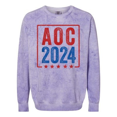 Alexandria Ocasio Cortez For President AOC 2024 Election Colorblast Crewneck Sweatshirt