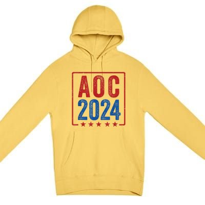 Alexandria Ocasio Cortez For President AOC 2024 Election Premium Pullover Hoodie