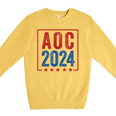 Alexandria Ocasio Cortez For President AOC 2024 Election Premium Crewneck Sweatshirt