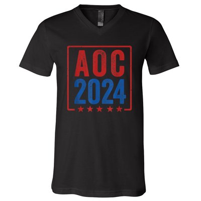 Alexandria Ocasio Cortez For President AOC 2024 Election V-Neck T-Shirt