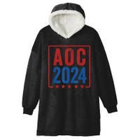 Alexandria Ocasio Cortez For President AOC 2024 Election Hooded Wearable Blanket