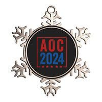 Alexandria Ocasio Cortez For President AOC 2024 Election Metallic Star Ornament